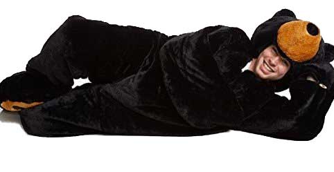 Furry Adult Bear Sleeping Bag Onesie