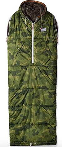 Poler Sleeveless Shaggy Napsack Wearable Sleeping Bag with Fur