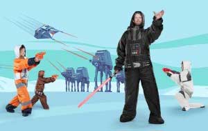 Star Wars Halloween Costumes + Sleeping Bags: Chewbacca, Darth Vader, Storm Trooper, Rebel Pilot