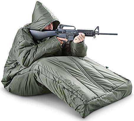 HQ Issue Army Green Tactical Sleeping Bag with Arms