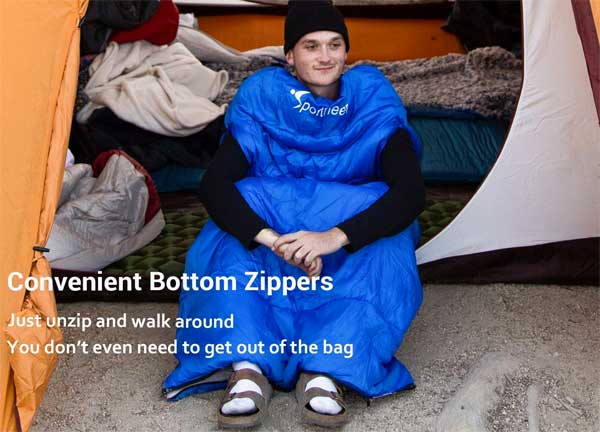 Walking Sleeping Bag with Arm Holes and Hood